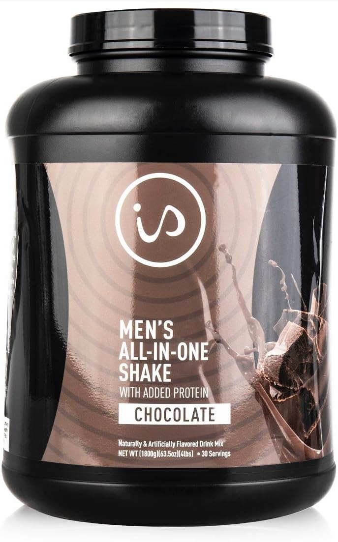 IdealShape Men's All in One Chocolate - Meal Replacement Shake w/Added Protein - Supports Weight Loss & Lean Muscle Mass, Slow Digesting Carbs Keep You Healthy and Full