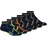 Saucony Men's RunDry Bolt Performance Quarter Socks, Available in L-XL (6, 12 Pairs)