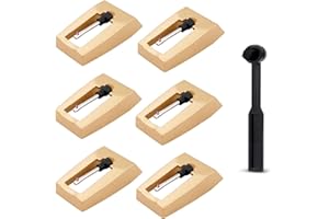 IDEAL SWAN 6 Pcs Record Player Needle with Brush- Diamond Replacement Stylus Needle for Vinyl Record Player ION Jensen Crosley Victrola Sylvania Turntable Phonograph LP