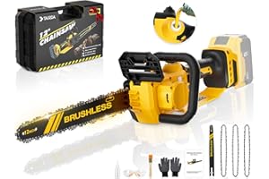TAIRDA 12-Inch Brushless Chainsaw for Dewalt 20V Battery(No Battery), Mini Chainsaw Cordless with Auto Oiler & Security Lock, 1000W Handheld Chain Saw for Tree Trimming, Branch Wood Cutting(Bare Tool)