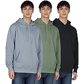 WHITE PEAK TRADING COMPANY 3 Pack Mens Fleece Hoodie Long Sleeve Lightweight Athletic Workout Sweatshirt for Men with Pockets