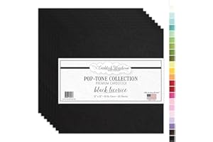 CARDSTOCK WAREHOUSE PAPER COMPANY Cardstock Warehouse Pop-Tone Black Licorice Cardstock Paper – 25 Sheets, 12 x 12" - 65 lb / 175 GSM Premium Black Card Stock for Die-cutting, Crafts, Scrapbooking, Card Making and DIY Projects