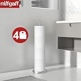 niffgaff Free-Standing Toilet Roll Holder, Stainless Steel, Modern Design view 2