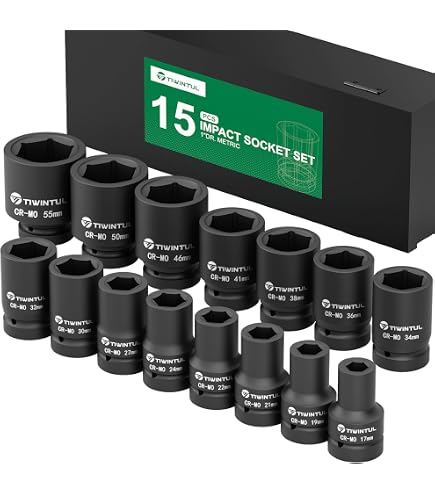 SUNEX TOOLS 555MD 1-Inch Drive by 55mm Deep Impact Socket Set