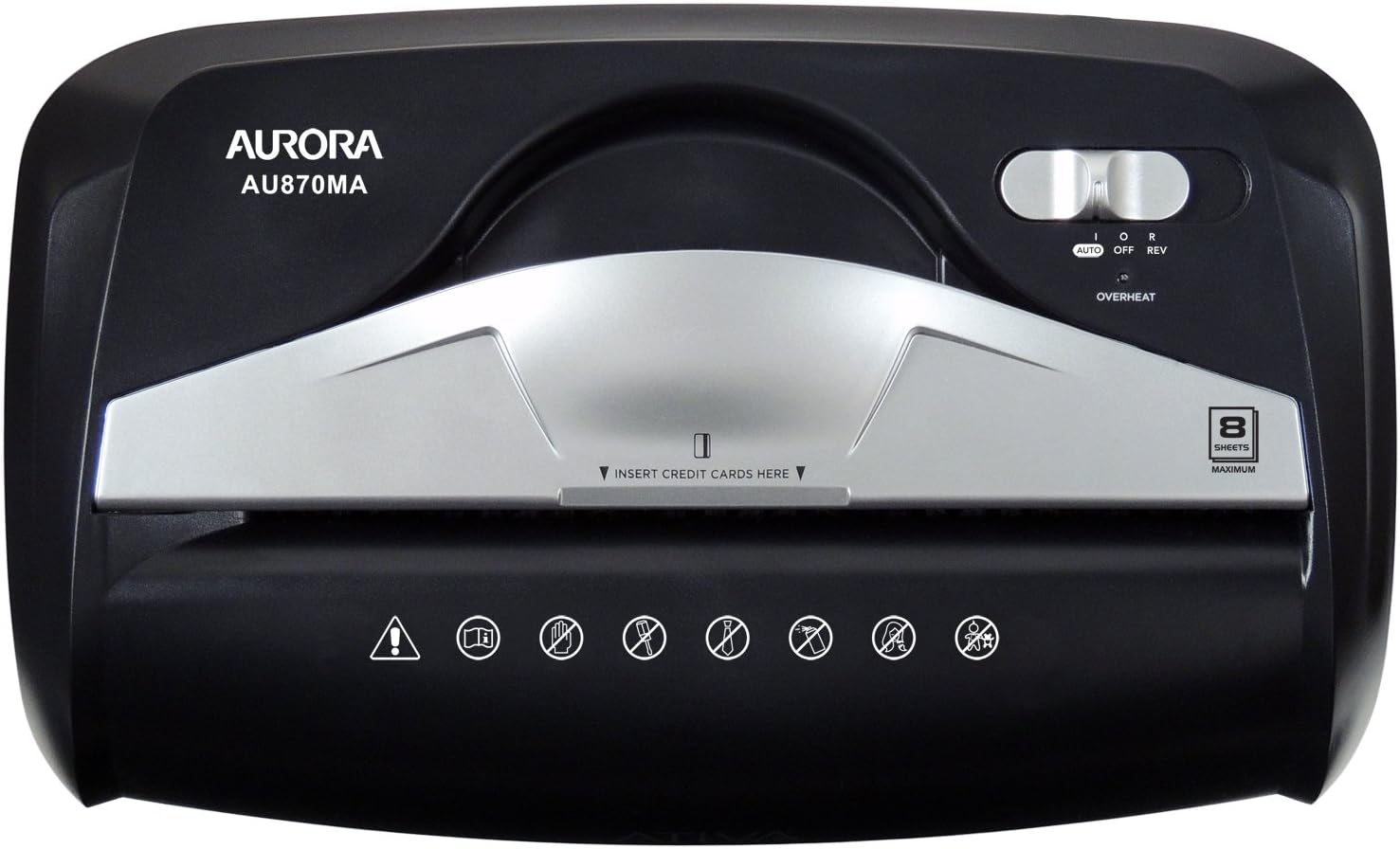 Aurora AU870MA High-Security 8-Sheet Micro-Cut Paper Credit Card Shredder Black : Electronics
