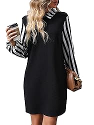 Floerns Women's Colorblock Lantern Long Sleeve 2 in