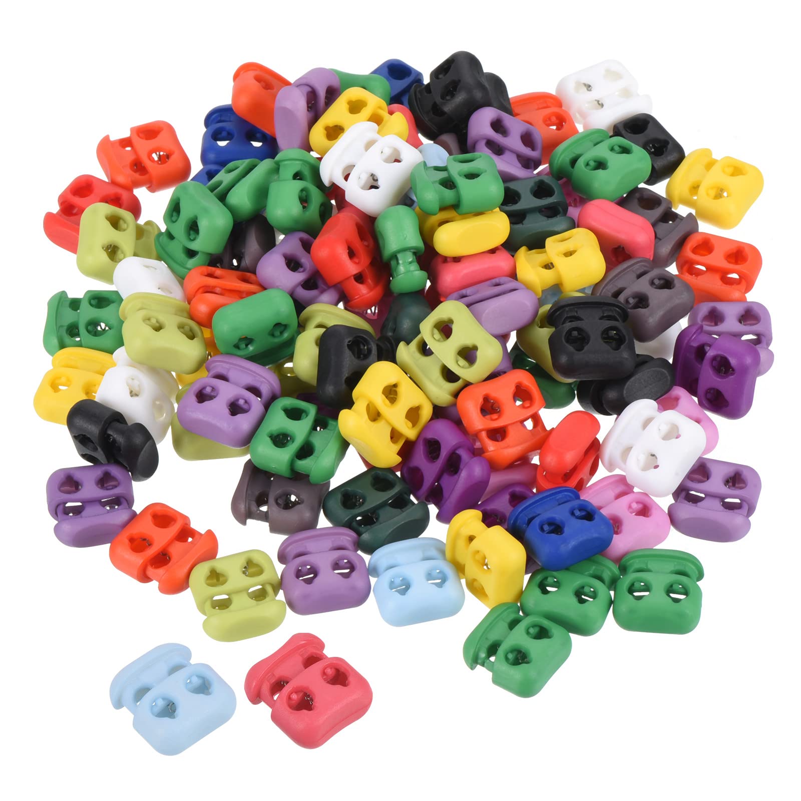 PATIKIL Cord Locks Assorted, 100 Pack Oval Spring Toggle Stopper for Drawstring Bag Shoelaces