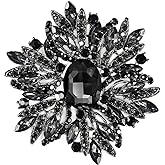 YOQUCOL Sunflower Shape Crystal Big Large Heavy Brooch Pin Rhinestone Scarf Decoration Corsage Cloth Pin for Women Girls