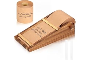 Note Paper Roll Dispenser Desktop Kraft Paper Roll Dispenser Holds 3” Wide with 98ft Wooden Note Taking Roller Holder Tearabl
