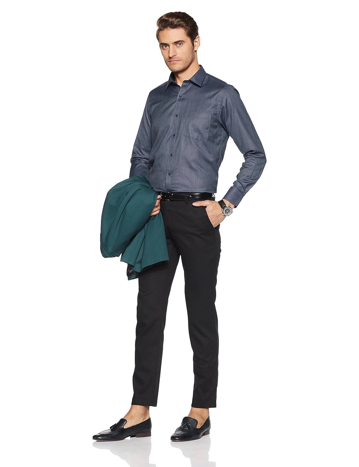 diverse men's solid regular fit formal shirt