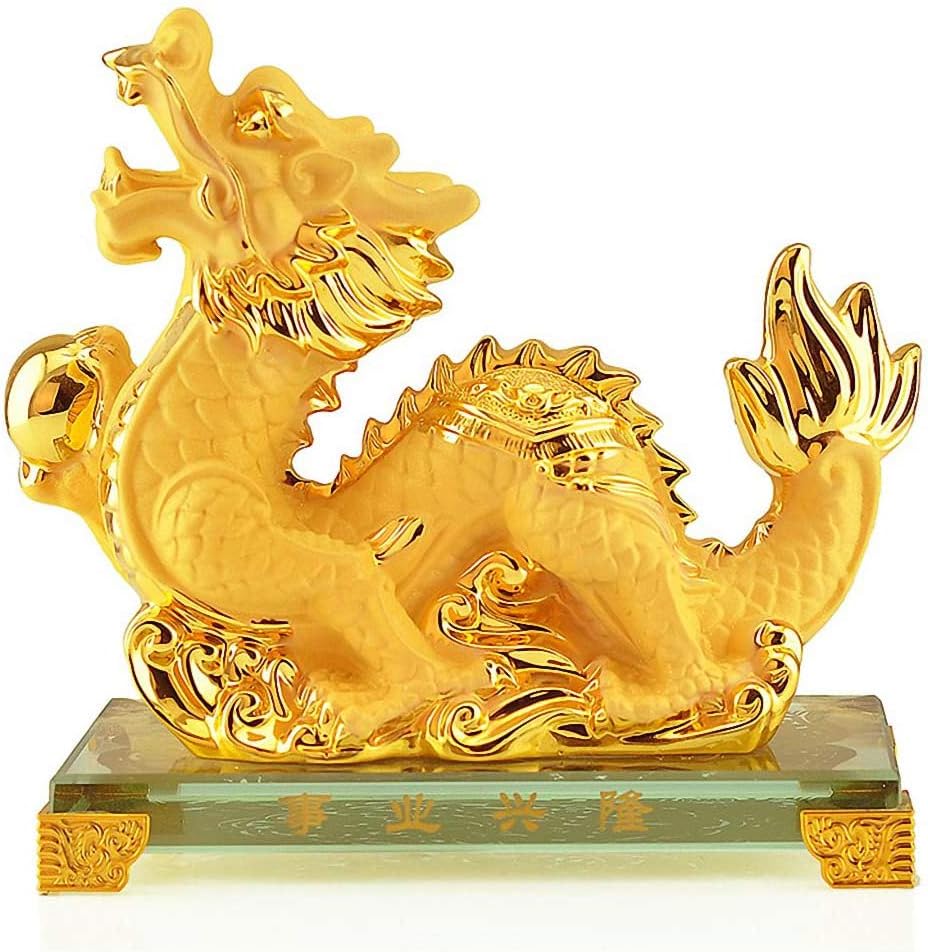 Chinese Zodiac Tiger Golden Resin Collection Figurines Lucky Desktop