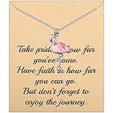 FUSTMW Pink Flamingo Necklace Gifts Flamingo Lover Gifts Flamingo Bird Pendant Necklace Flamingo Jewelry for Women (flamingo necklace)