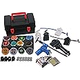 STJOYOPY Battle Top Game Metal Fusion 4D Series Spinning top Set 12 Gyros 5 Launchers with Storage Box Gift for Kids Boys