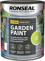 Ronseal Garden Paint Lime Zest 750ml Waterproofs Exterior view 5