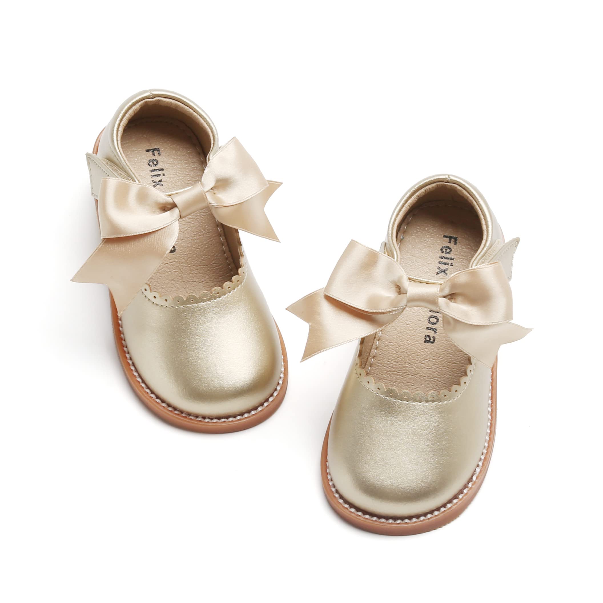 Felix & Flora Toddler Little Girl Gold Mary Jane