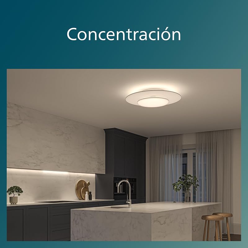 Plafón LED de Techo Garnet, 30W, 3100 Lúmens, Luz Blanca Cálida 2700k con tecnología SceneSwitch, Negro