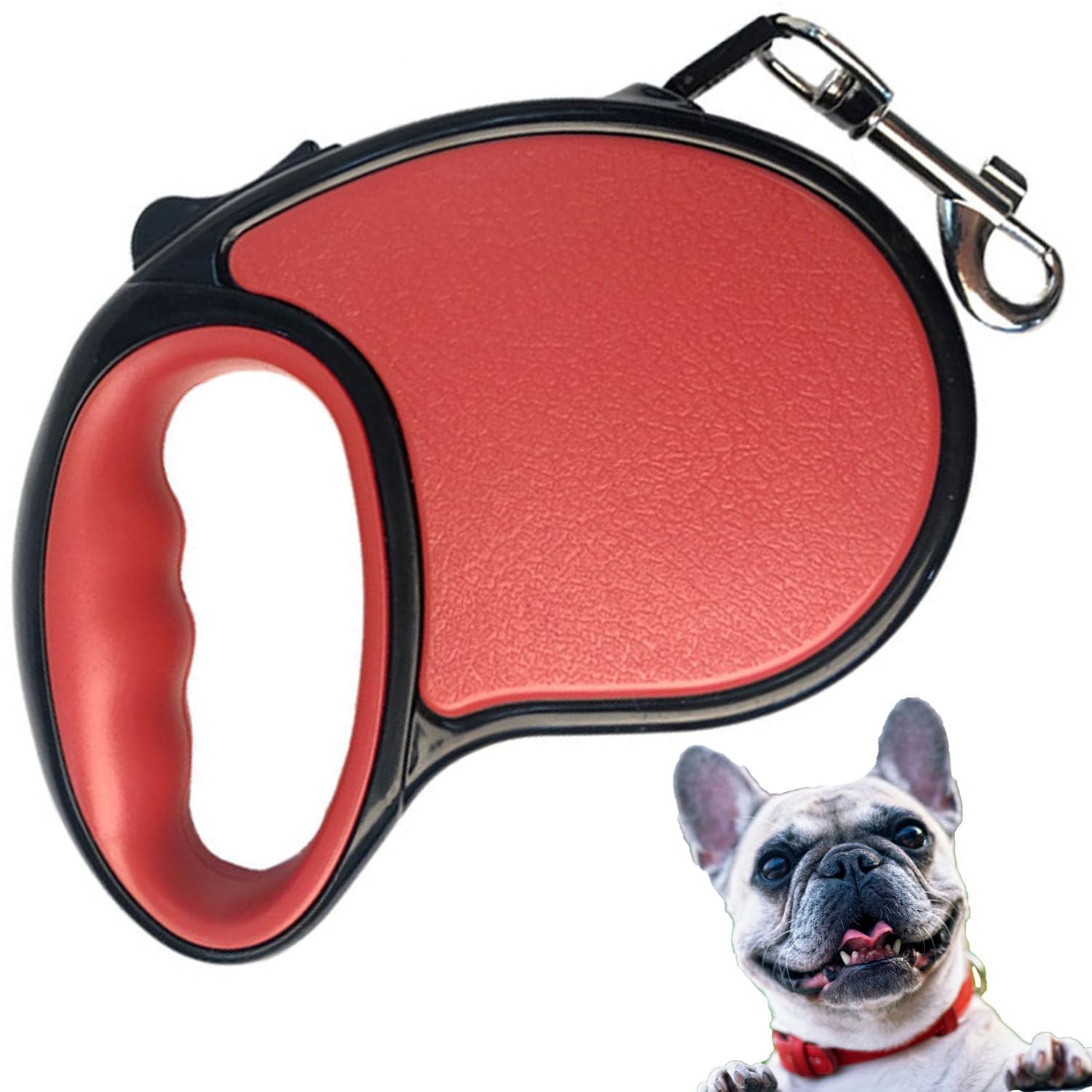 Extendable Dog Lead, 5M/16FT Retractable Dog Lead, One-Handed Brake Dogs Leads with Anti-Slip Handle, 360°Tangle-Free, One-Button Brake & Lock for Small to Medium Dogs(Red)