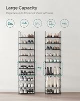 SONGMICS 10-Tier Shoe Rack 45 x 28 x 173 cm Metal Frame Black LSH010B02 view 5