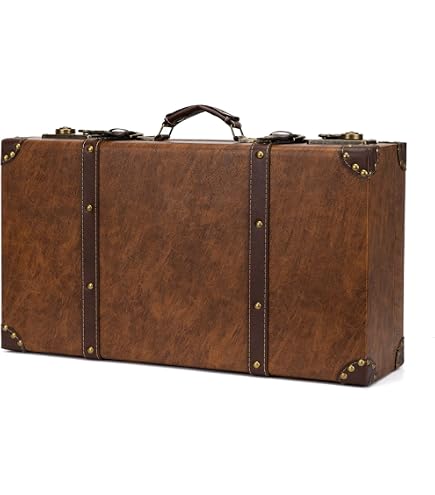 Amazon.com: Vintiquewise Old Style Decorative Suitcase with