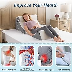 Longering 6PCS Orthopedic Bed Wedge Pillow Set for