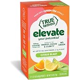 True Lemon Elevate Citrus Blast Energy Drink Hydration Packets, 12 ct | No crash energy drink powder for focus &amp; clarity, 120 mg green tea caffeine, 600 mg electrolytes, 100% DV of Vitamin C