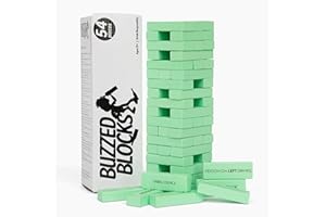 Buzzed Blocks Adult Drinking Game - 54 Blocks with Hilarious Drinking Commands and Games on 40 of Them | Perfect Pregame Party Starter | Entertaining Party Game for Adults