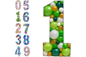 JOYBOX DESIGN Mosaic Balloon Frame Pre-Cut Kit Number 1 Cut-out Extra Large Foam Board First Birthday Backdrop 1st Birthday Boy Girl Party Anniversary Decorations
