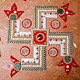 Swastik Rangoli, Indian Rangoli for Wall, Door Entrance, Floor & Table Decoration for Diwali, Pooja Room, Mandir & Traditional Festival Home Decor - 11 Inches (Pack of 1)