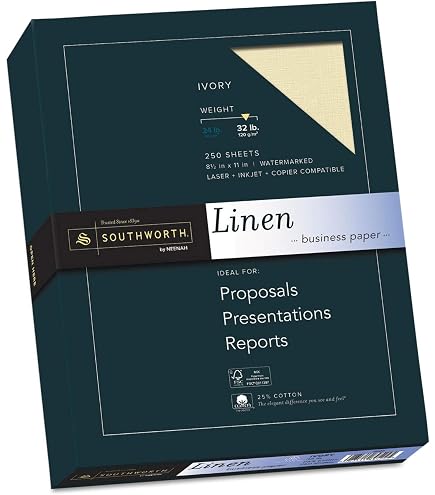 Amazon.com : Southworth 25% Cotton Linen Business Paper, 32lb, 8 1