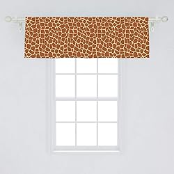 Ambesonne Earth Tones Window Valance, Giraffe Skin