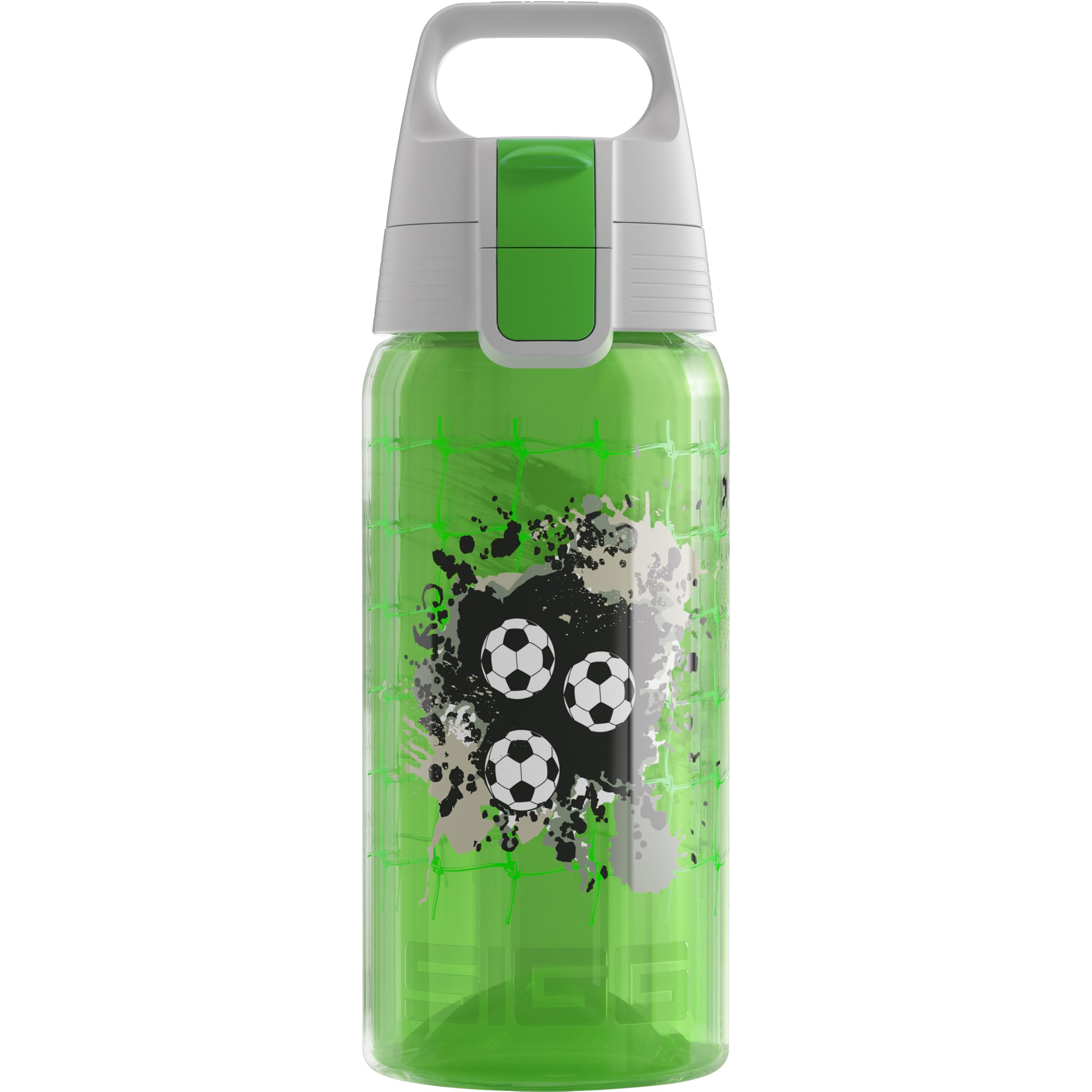 Sigg - Sports Water Bottle For Kids - Viva One Football - Suitable For Carbonated Drinks - Leakproof - Dishwasher Safe - BPA Free - School & Bike - Green - 0.5L