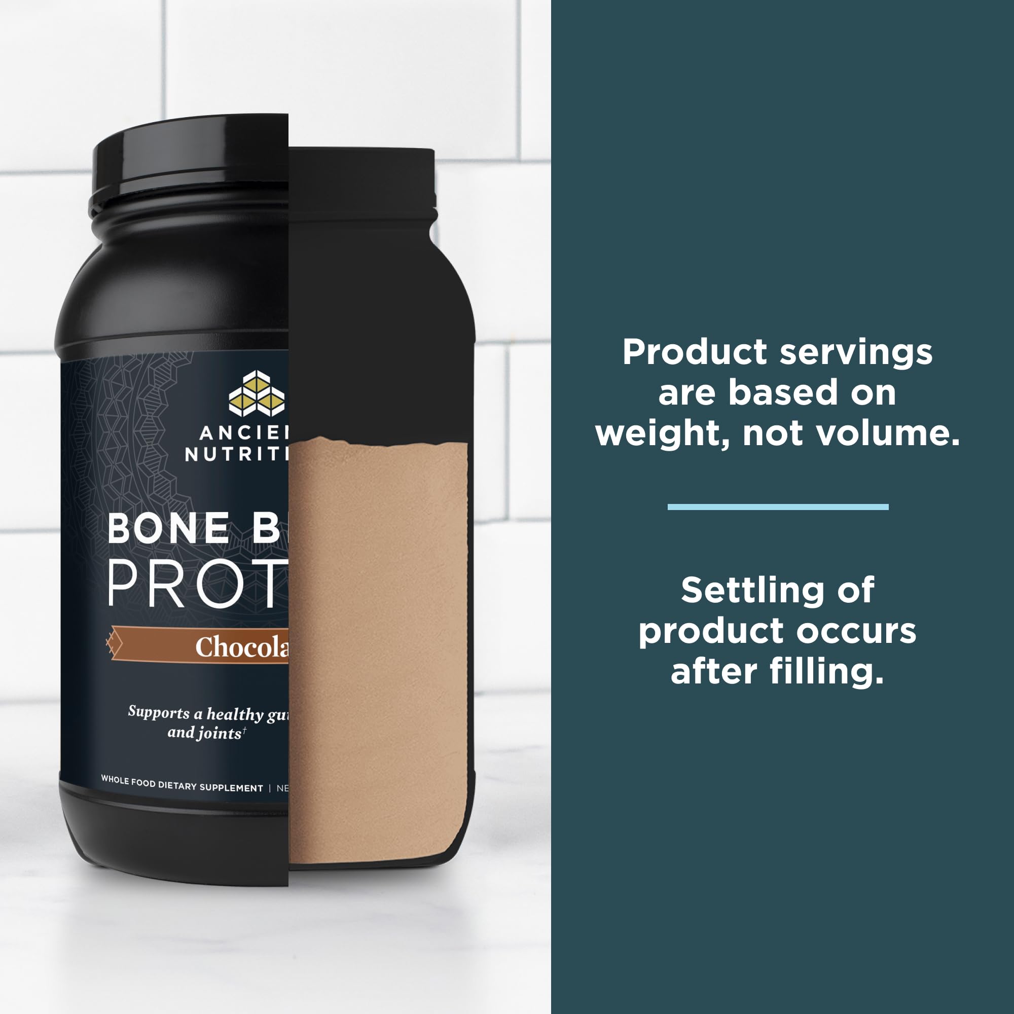 Ancient Nutrition Grass Fed, Cage Free, Bone Broth Protein Powder, 20g Protein, Hydrolyzed Collagen Peptides, Keto & Paleo Friendly, Supports Joint, Gut Health, Chocolate, 40 Servings