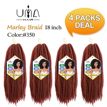 Marley Braids 18 Afro Kinky Twist Hair Crochet Braids Ombre Color