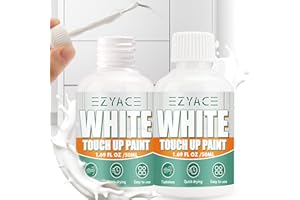 EzyAce White Touch Up Paint Pen, Multi Surface Appliance Paint White, 3.38Fl Oz Odorless Door Paint, Porcelain Repair Kit for Scratches&Spots on Bathtub Kitchen Cabinet Door Furniture, 2Pcs Semi Gloss