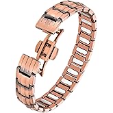 Jecanori Pure Copper Bracelet for Men, 5X Strength Magnetic Bracelets for Men with 5,000 Gauss Ellipses Magnets & Premium Butterfly Clasp