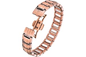 Jecanori Pure Copper Bracelet for Men, 5X Strength Magnetic Bracelets for Men with 5,000 Gauss Ellipses Magnets & Premium Butterfly Clasp
