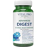 Vital Pro Naturals – Advanced Digest Natural Digestive Enzyme Supports The Breakdown of Proteins, Fats, and Carbohydrates and Reduces Occasional Gas, Bloating and Indigestion 90 Capsules
