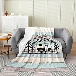 Feelyou Camper All Season,Bed Blanket Happy Camping