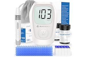 Glucoracy G-425 Glucose Monitor Kit, Blood Sugar Monitor with Glucose Meter, Lancing Device, 100 Test Strips and 100 Lancets, Blood sugar testing kit for Home Use, Diabetes Home Testing Kit