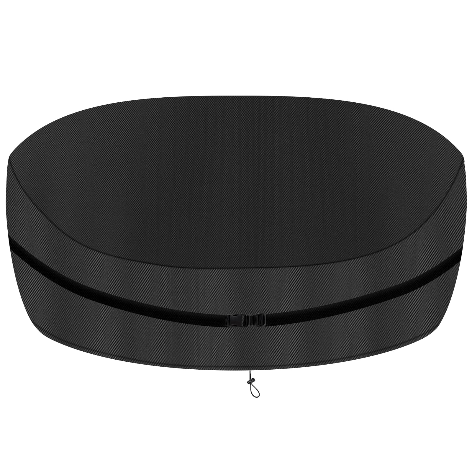 ZOALXZNT Waterproof Oval Sundress Island Cover, Oval Garden Sundeck Island Cover with Adjustable Lanyard, 420D Oval Oxford Sundeck Island Cover (235*150*85/45cm,Black)