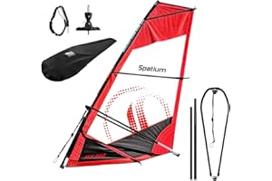 Spatium Paddleboard Sail Inflatable Windsurfing Board and Sail 5m²/6m² Inflatable Windsurf Sail with Sail Board for Newbie Fr