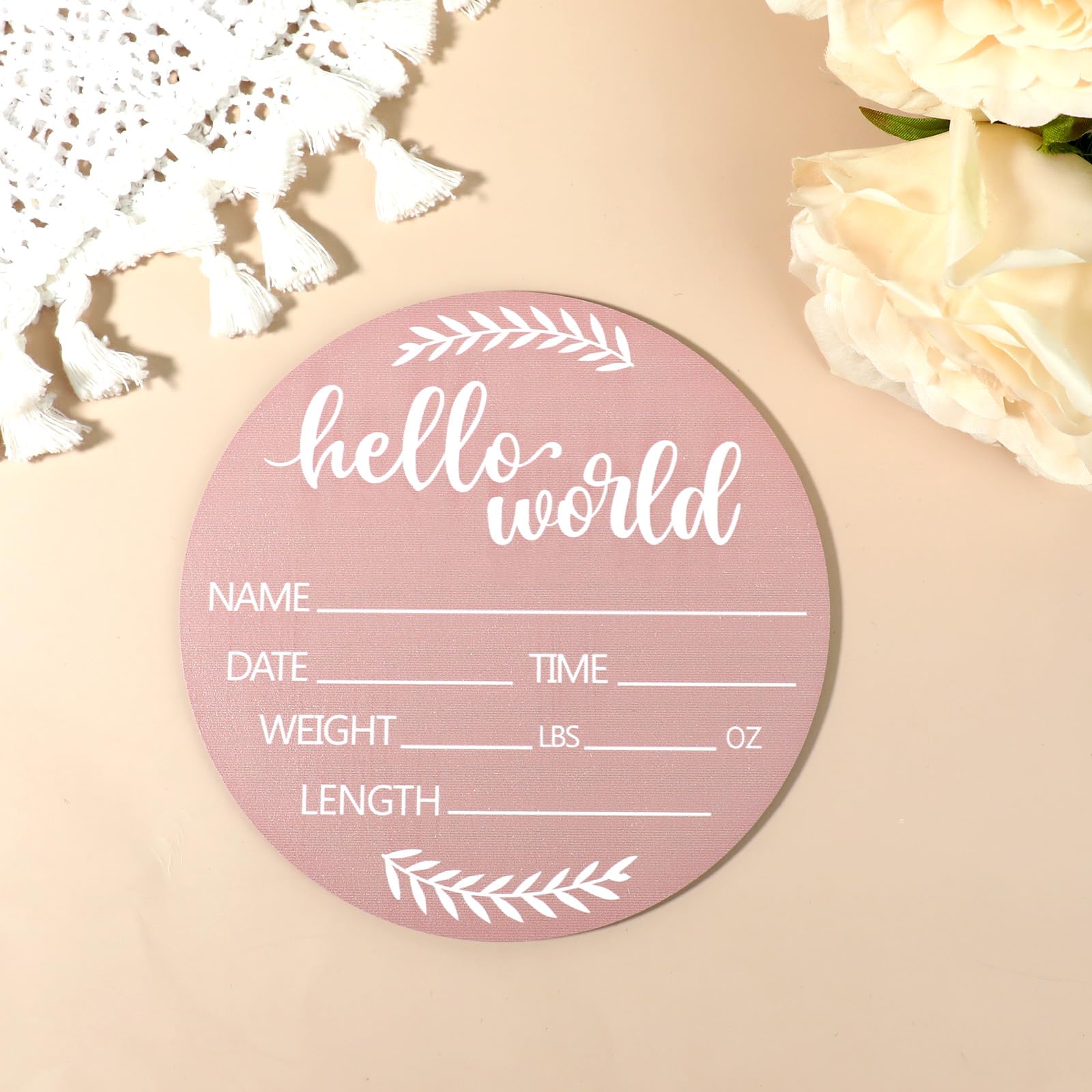 Jeffdad Wooden Baby Name Announcement Sign, 7.08