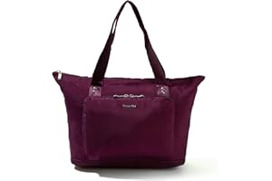 Baggallini Carryall Expandable Lightweight Travel Tote 22" Packable Folding Compact Nylon Washable Weekender w/Luggage Sleeve