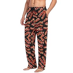 Ollabaky Pajama Pants for Men Bacon Pattern Men's