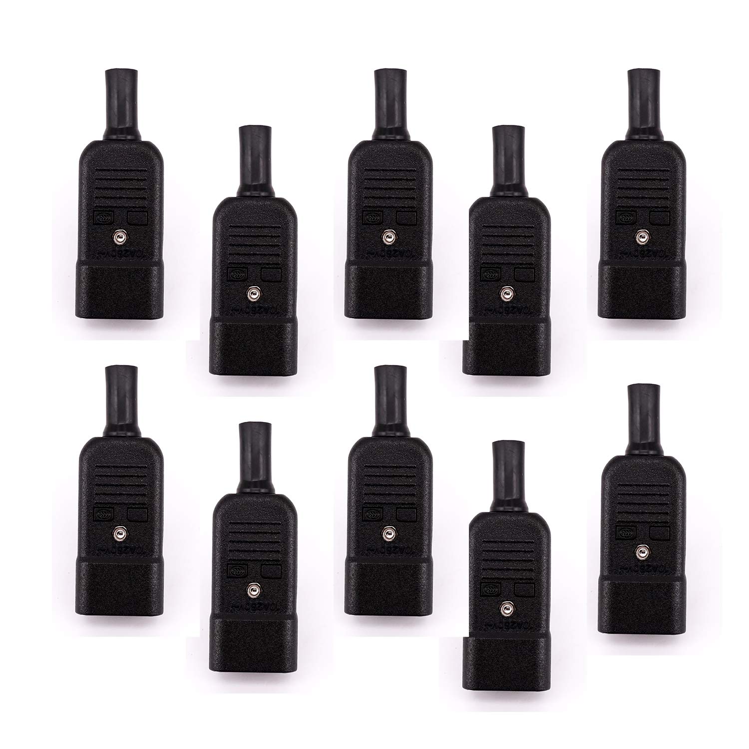 10x AC250V 10A Male 3Terminals Panel Mount Power Socket Adapter Connector