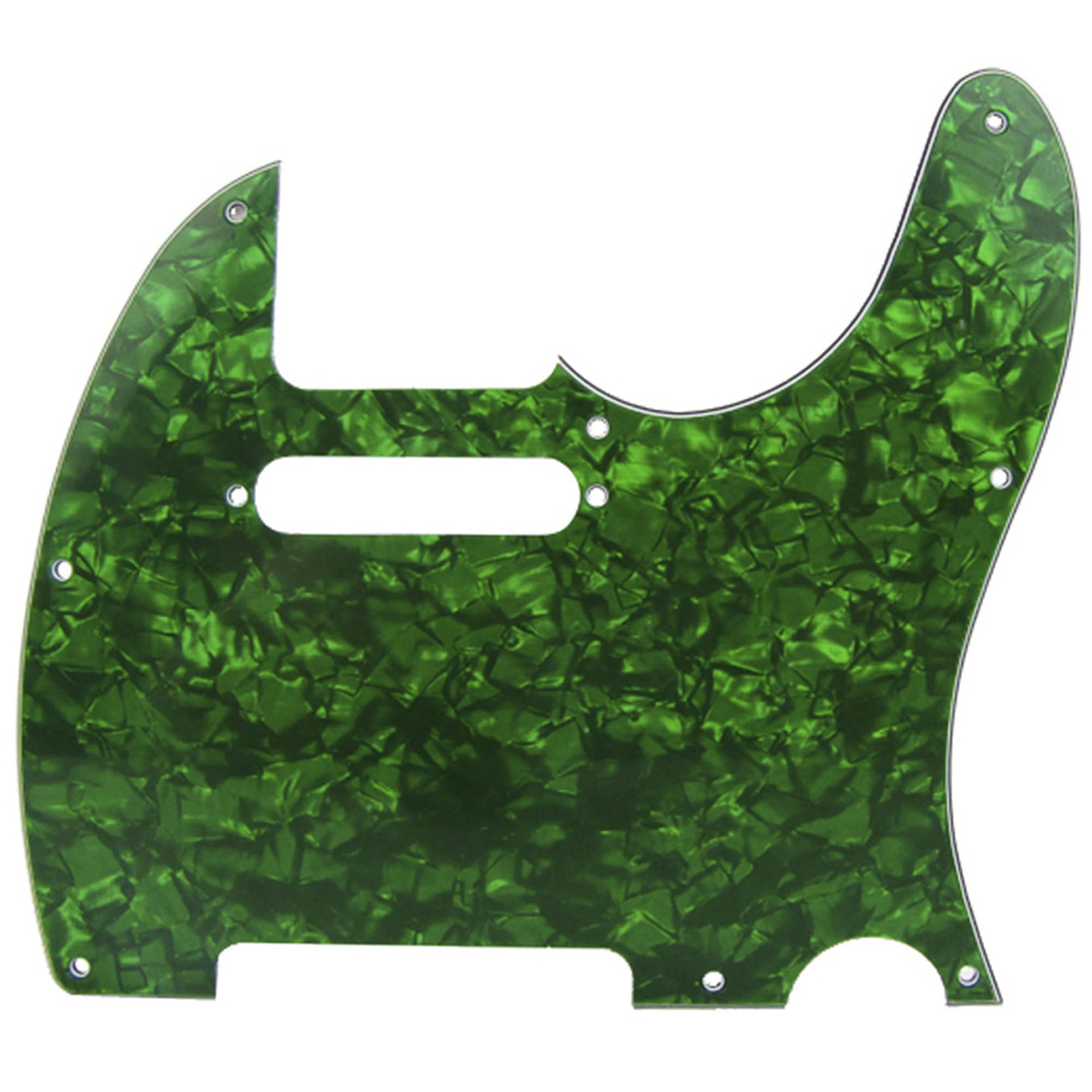Musiclily 8 Hole Tele Pickguard Scratch Plate for Fender USA/Mexican Standard Telecaster Modern Style Electric Guitar, 4Ply Green Pearl โ image 1