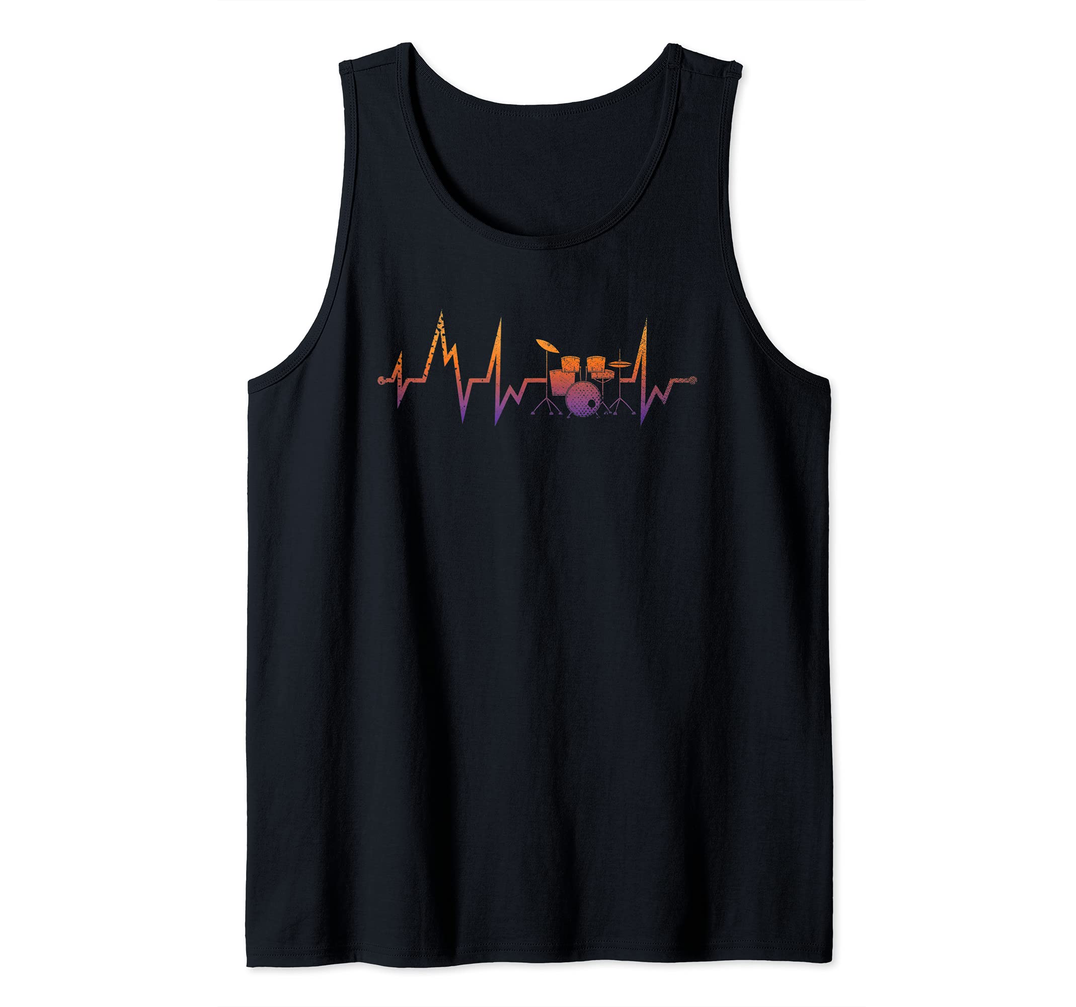 Music Drummer Heartbeat Musician Percussion Drum Set Drums Tank Top