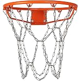 LAO XUE Heavy Duty Stainless Steel Chain Basketball Net Replacement | 12 Loops Rust Proof,Fits All Standard Outdoor Hoops