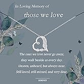 Sympathy Gifts for Loss of Loved One, Sterling Silver Angel Wing Infinity Heart Pendant Necklace as Memorial Bereavement Condolence Funeral Gifts, In Memory of Mom Dad Son Husband Miscarriage