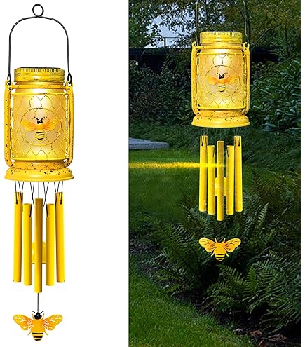 Sunset Vista Windspiel Country Garden – Mit Bienen & Blumen, 71 Cm, Metall